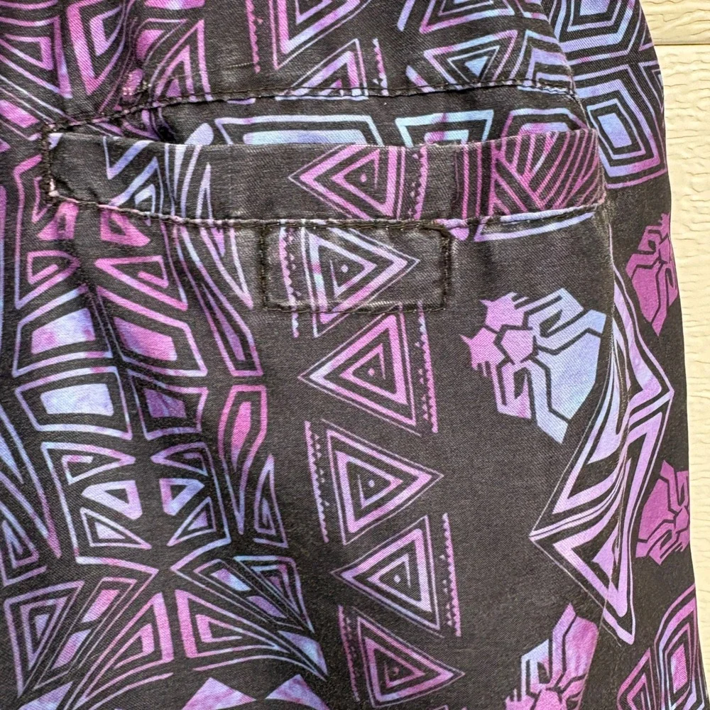 Marvel Black Panther Swim Trunks Mens Medium Purple Blue Tribal Geometric Mask